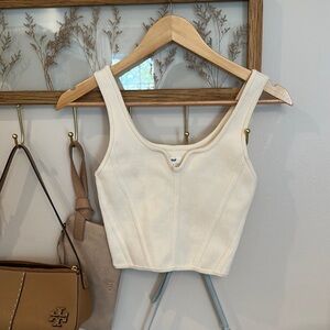 Aerie Ribbed Top in Cream